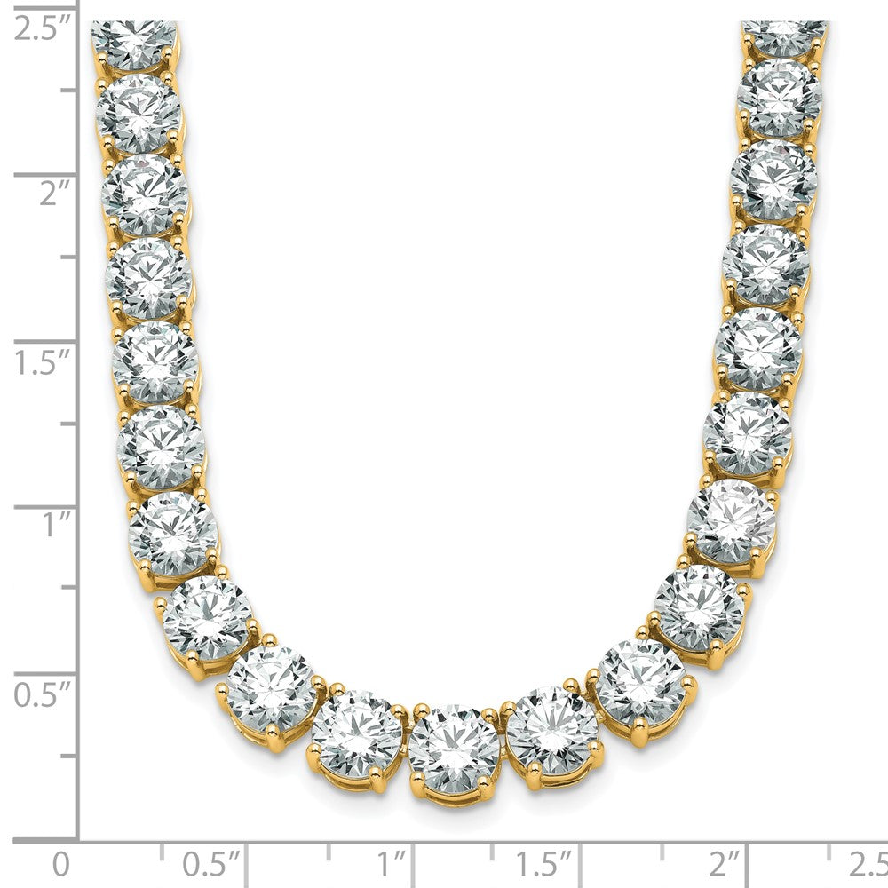 14k 67ct Lab Grown Diamond VS+ F+ 18in Round Straight Tennis Necklace