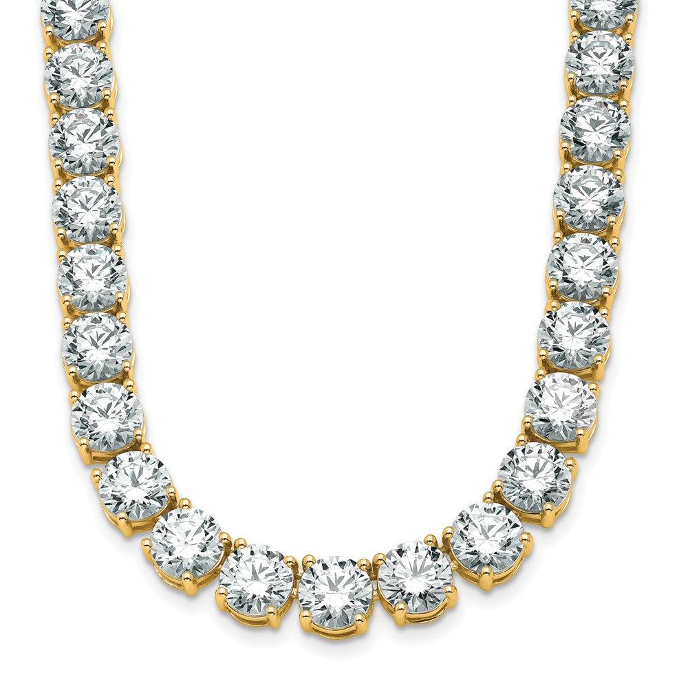 14k 83ct Lab Grown Diamond VS/SI+ G+ 22in Round Straight Tennis Necklace
