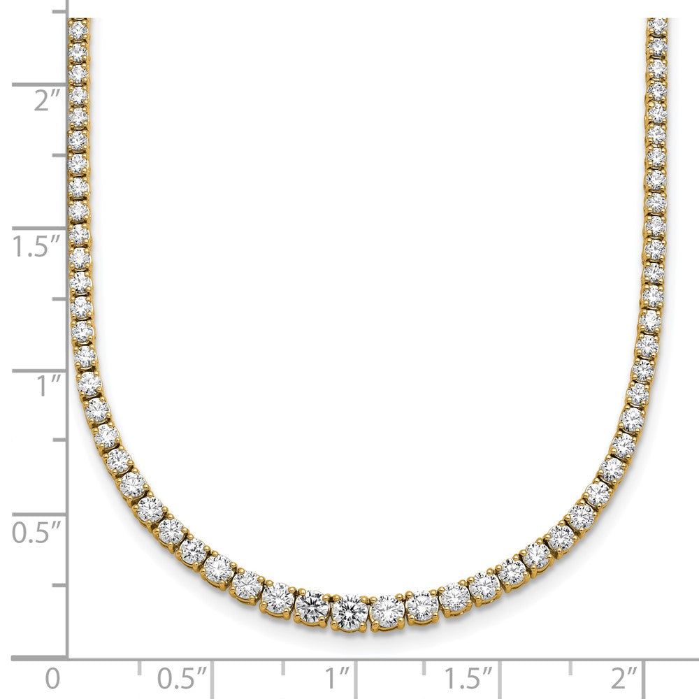 14k 5 3/8ct Lab Grown Diamond VS+ F+ 18in Graduated Tennis Necklace