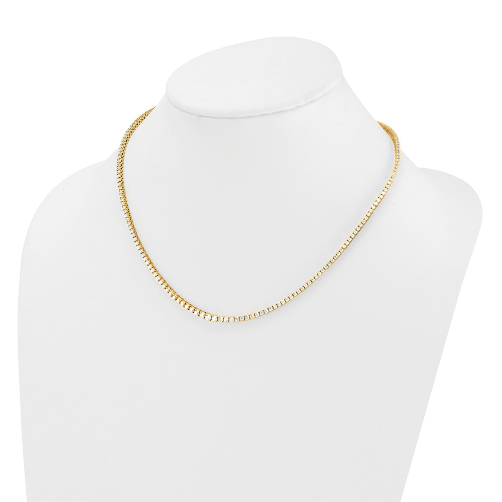 14k 5 3/8ct Lab Grown Diamond VS/SI+ G+ 18in Graduated Tennis Necklace