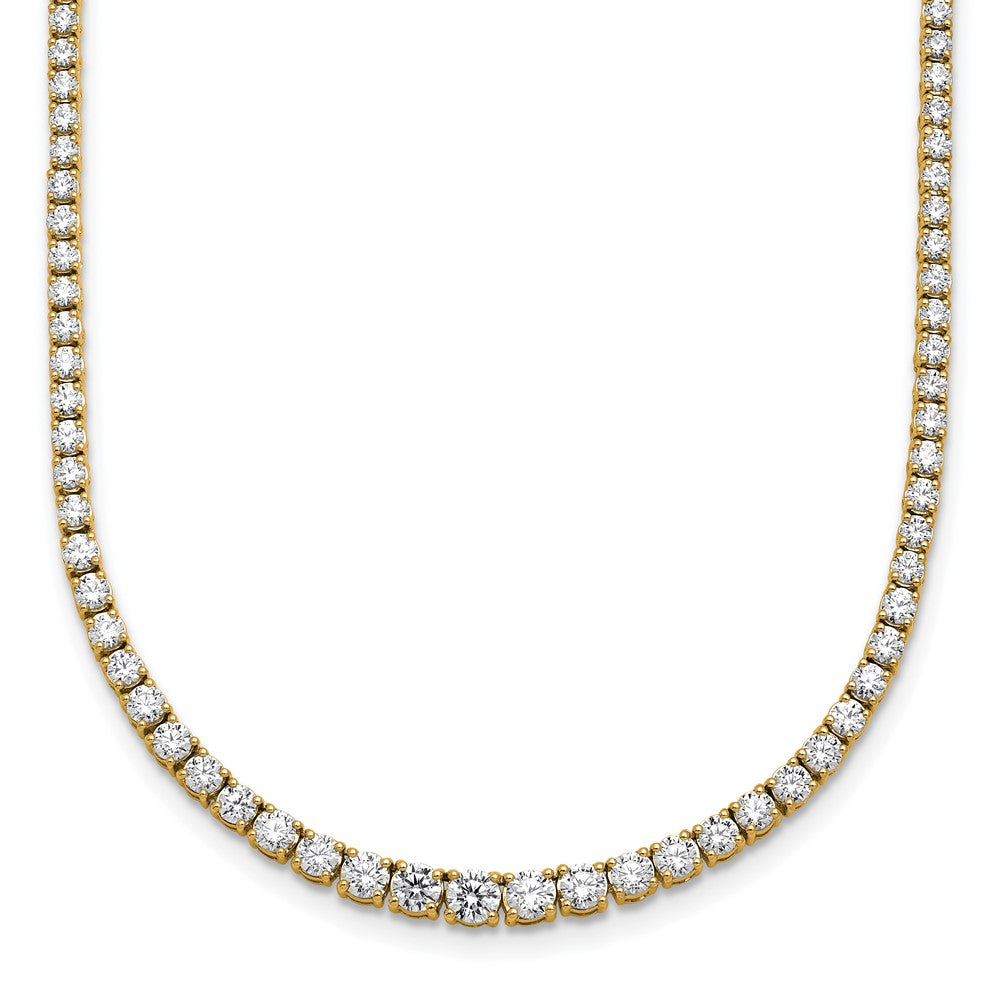 14k 5 3/8ct Lab Grown Diamond VS+ F+ 18in Graduated Tennis Necklace