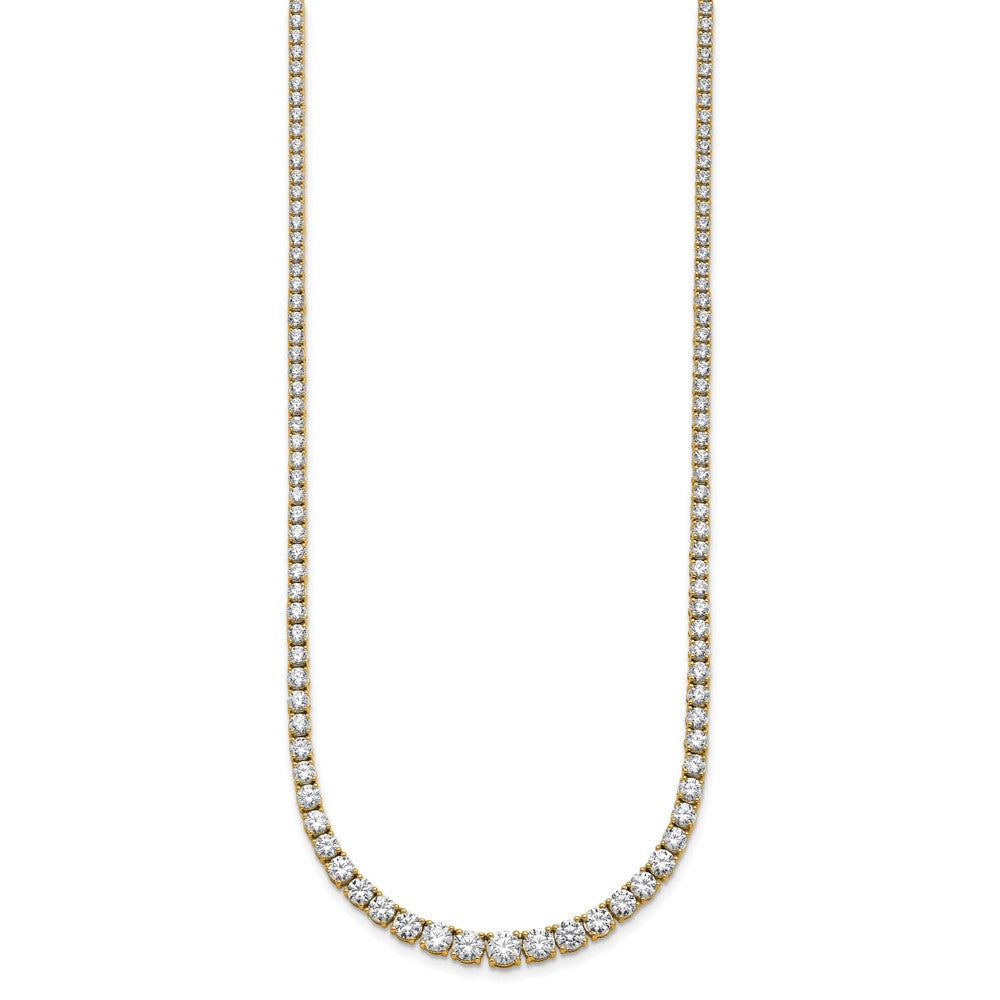 14k 9 7/8ct Lab Grown Diamond VS/SI+ G+ 18in Graduated Tennis Necklace