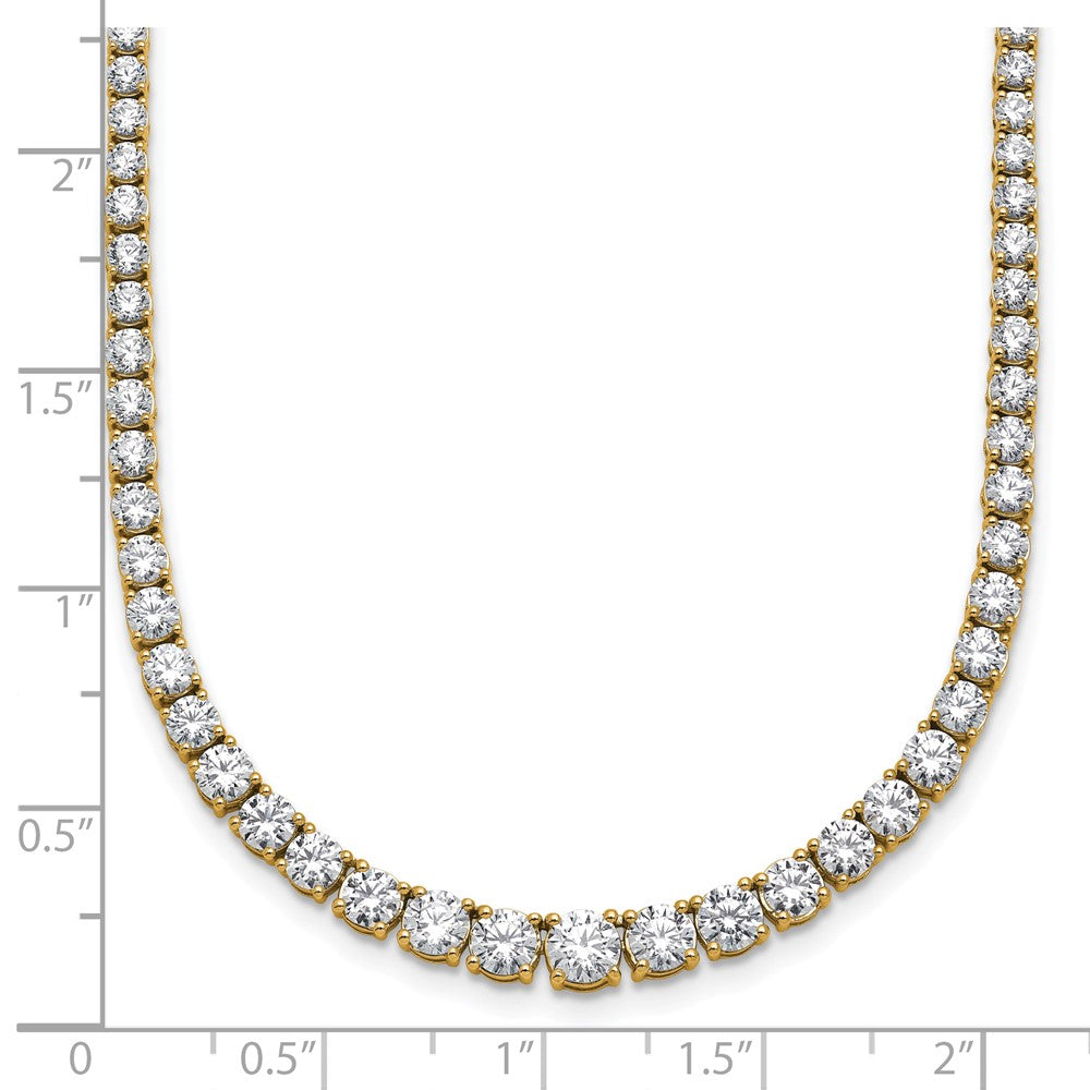 14k 9 7/8ct Lab Grown Diamond VS/SI+ G+ 18in Graduated Tennis Necklace