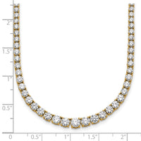 14k 9 7/8ct Lab Grown Diamond VS/SI+ G+ 18in Graduated Tennis Necklace