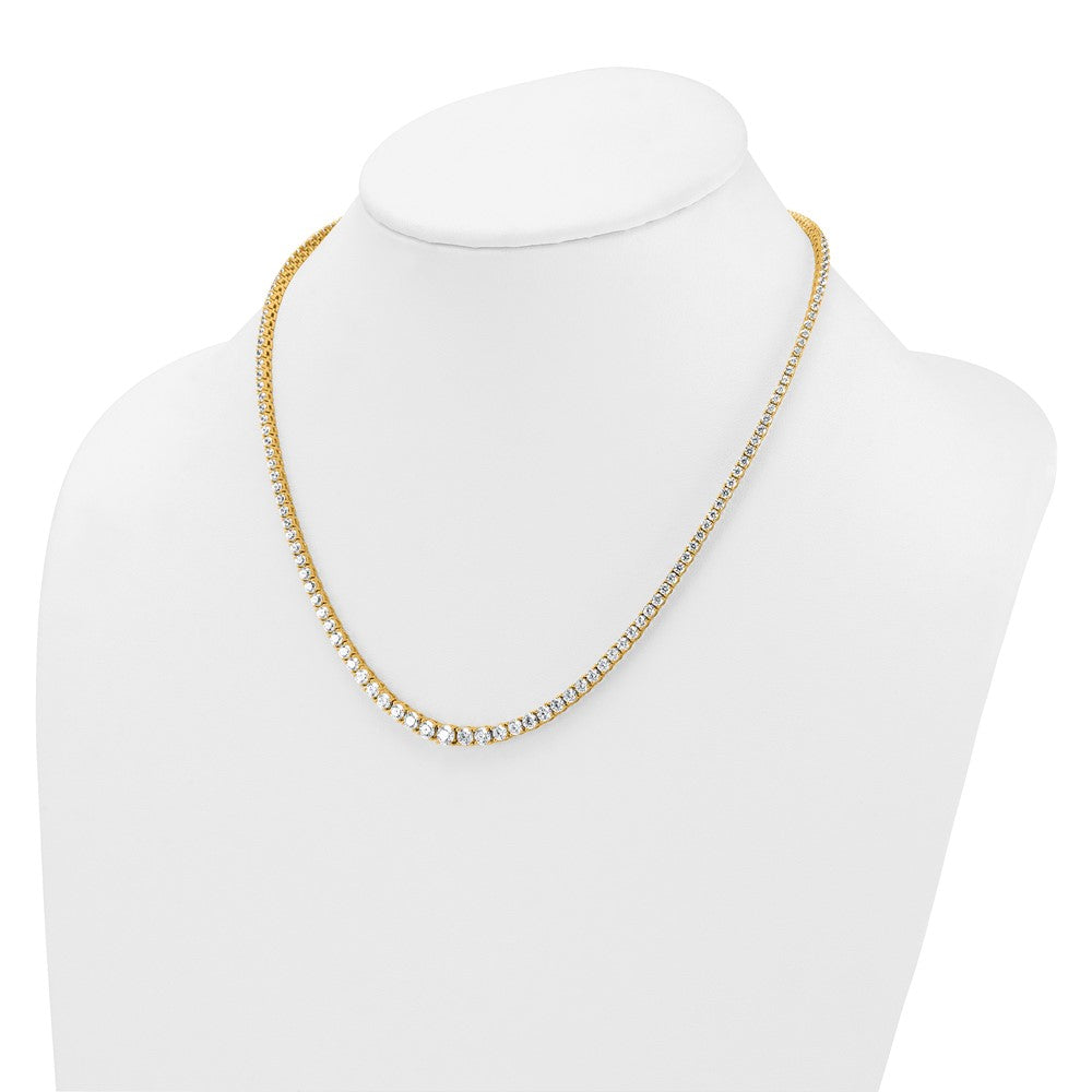 14k 9 7/8ct Lab Grown Diamond VS/SI+ G+ 18in Graduated Tennis Necklace