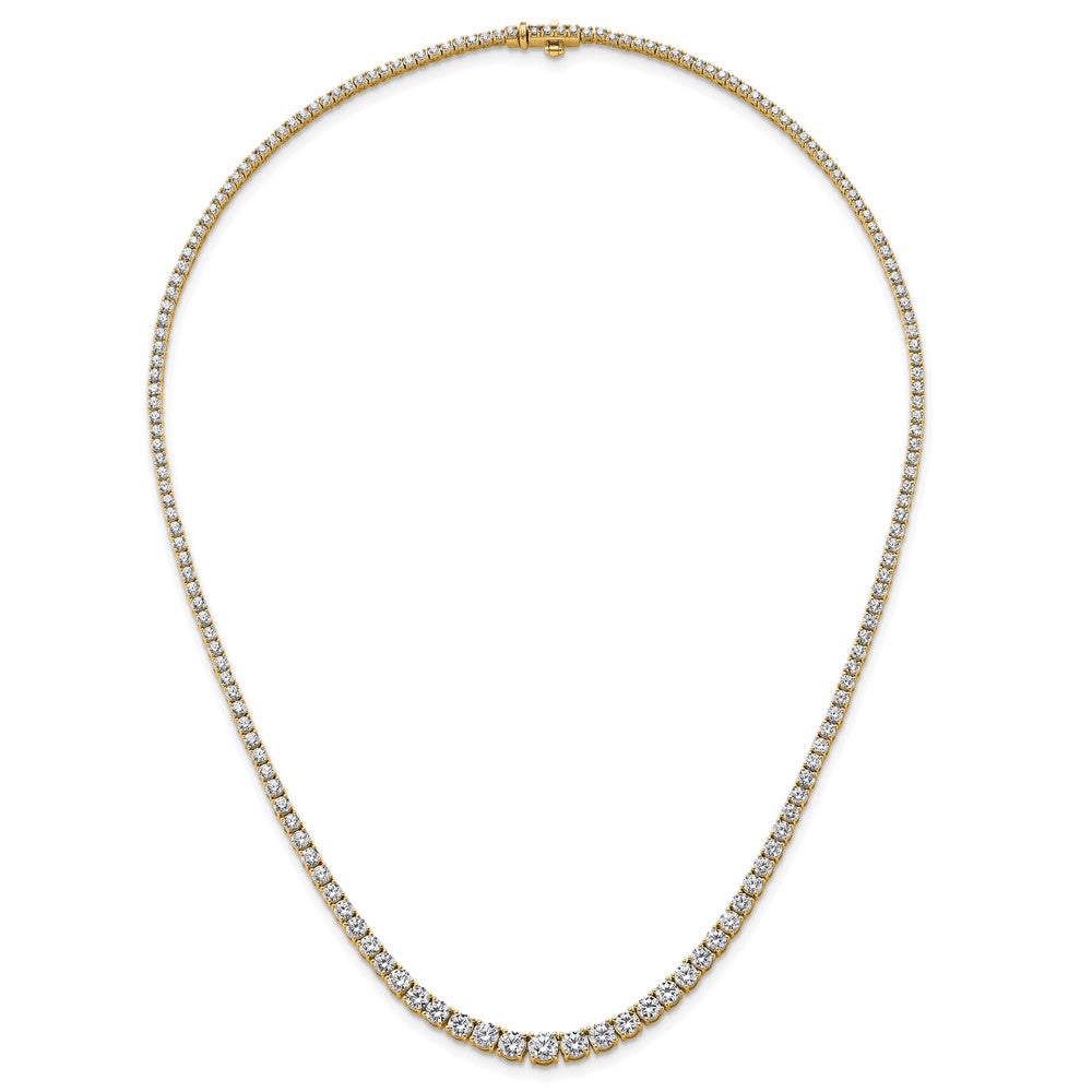 14k 9 7/8ct Lab Grown Diamond VS/SI+ G+ 18in Graduated Tennis Necklace