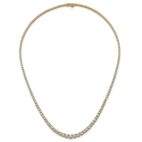 14k 9 7/8ct Lab Grown Diamond VS/SI+ G+ 18in Graduated Tennis Necklace