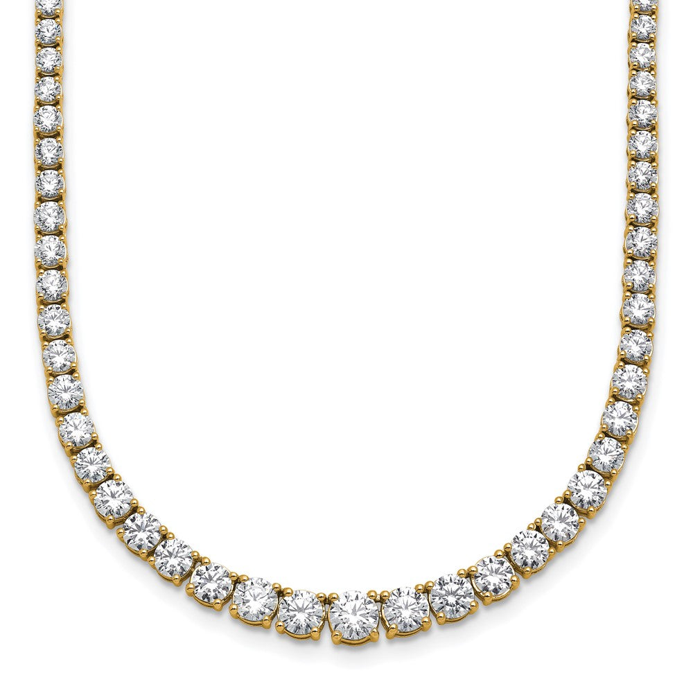 14k 9 7/8ct Lab Grown Diamond VS/SI+ G+ 18in Graduated Tennis Necklace