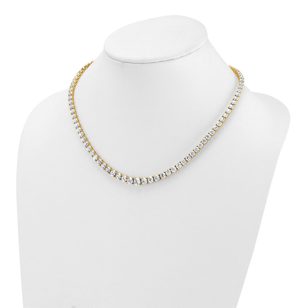 14k 28 1/2ct Lab Grown Diamond VS+ F+ 18in Graduated Tennis Necklace