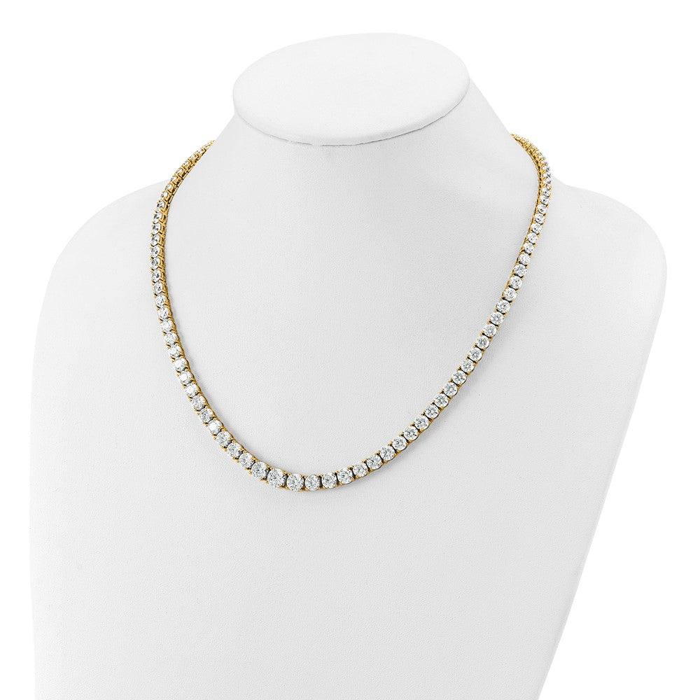 14k 40 3/8ct Lab Grown Diamond VS+ F+ 20in Graduated Tennis Necklace