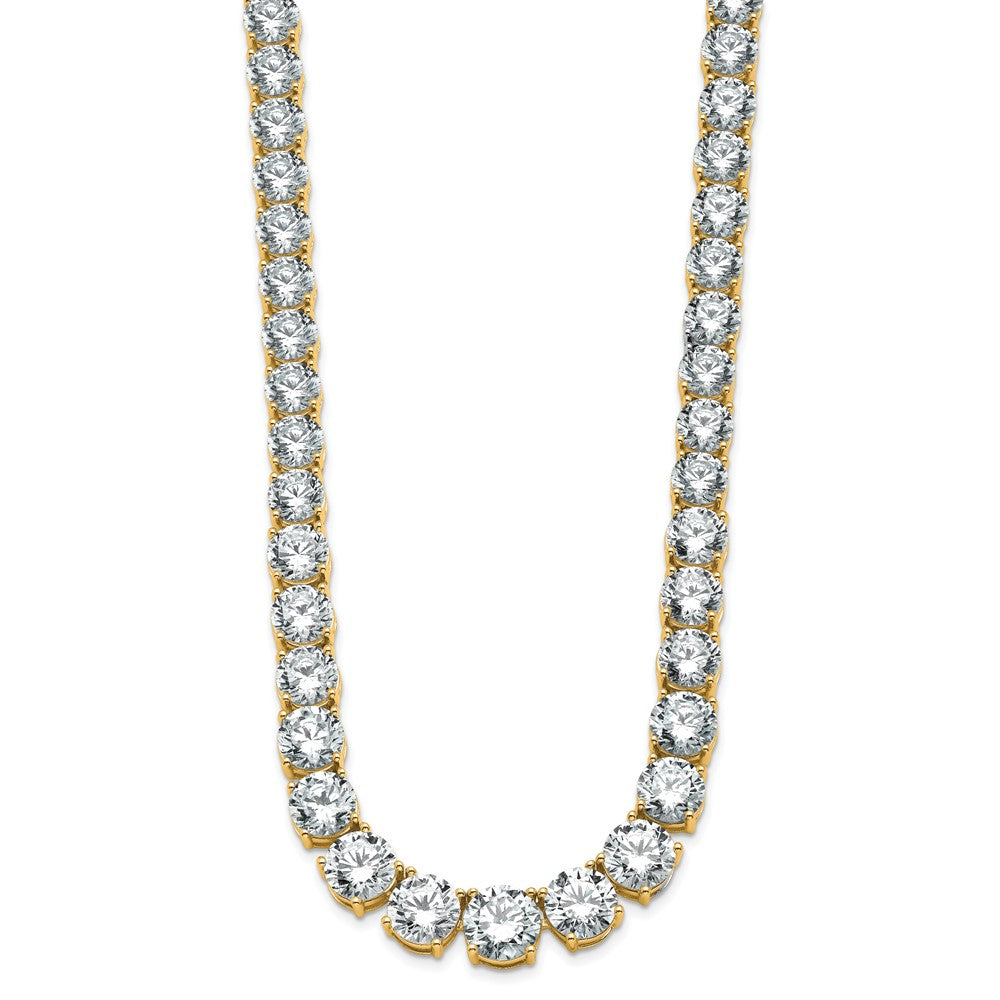 14k 72 3/8ct Lab Grown Diamond VS+ F+ 20in Graduated Tennis Necklace