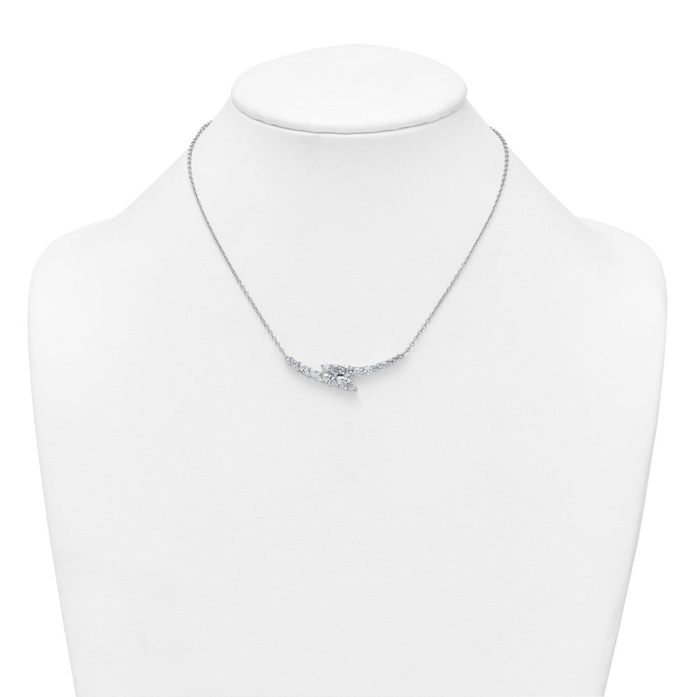 14kw 3ct Lab Grown Diamond VS/SI+ G+ Comp 18in Fashion Bar Necklace