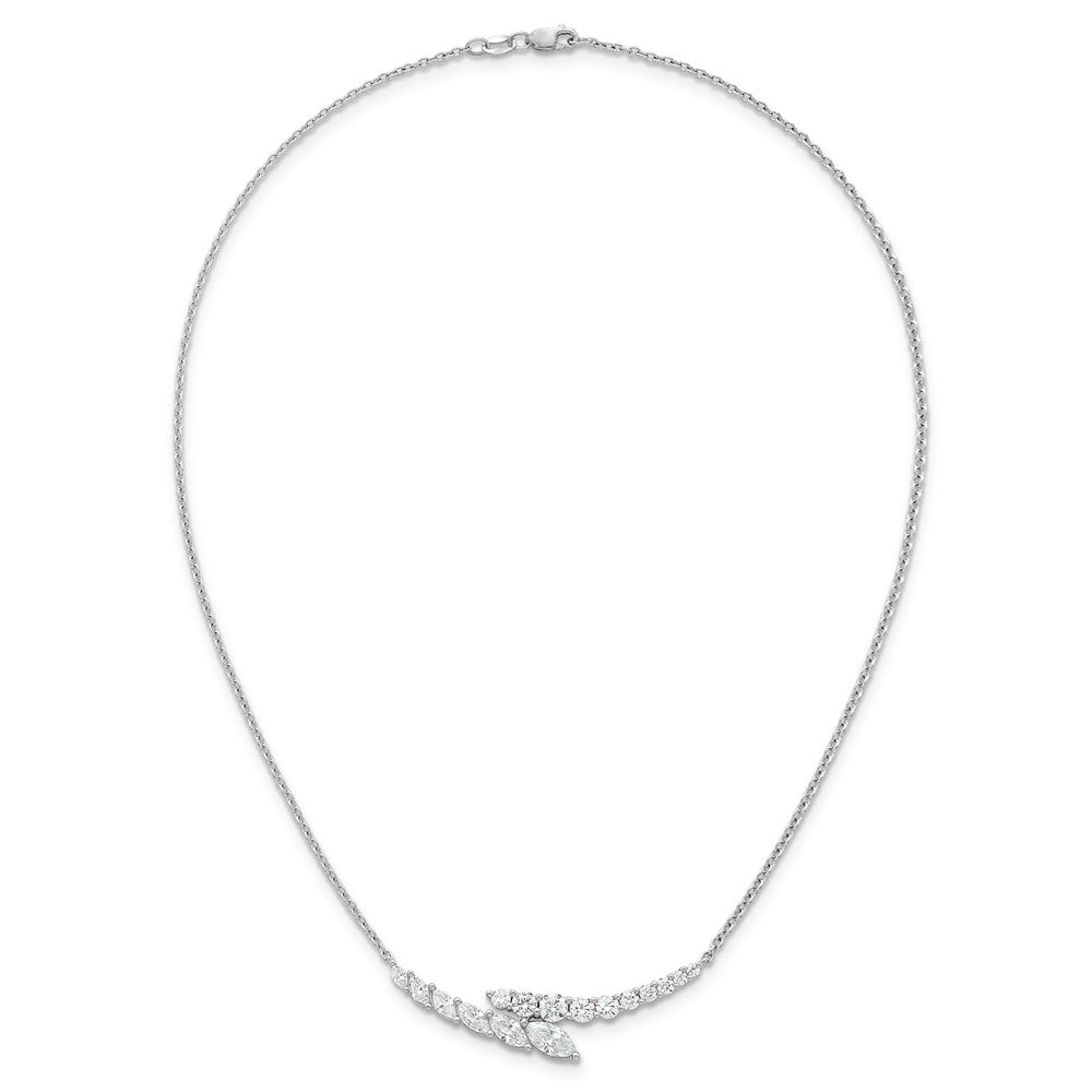 14kw 3ct Lab Grown Diamond VS/SI+ G+ Comp 18in Fashion Bar Necklace