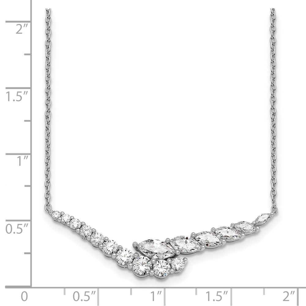 14kw 3ct Lab Grown Diamond VS/SI+ G+ Comp 18in Fashion Bar Necklace