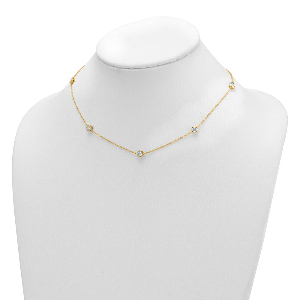 14k 1 3/4ct Lab Grown Diamond VS/SI+ G+ Complete 18in 7 Station Necklace