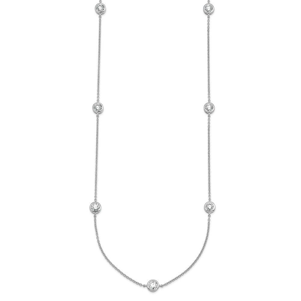 14kw 1 3/4ct Lab Grown Diamond VS/SI+ G+ Complete 18in 7 Station Necklace