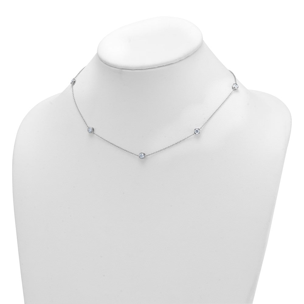 14kw 1 3/4ct Lab Grown Diamond VS/SI+ G+ Complete 18in 7 Station Necklace
