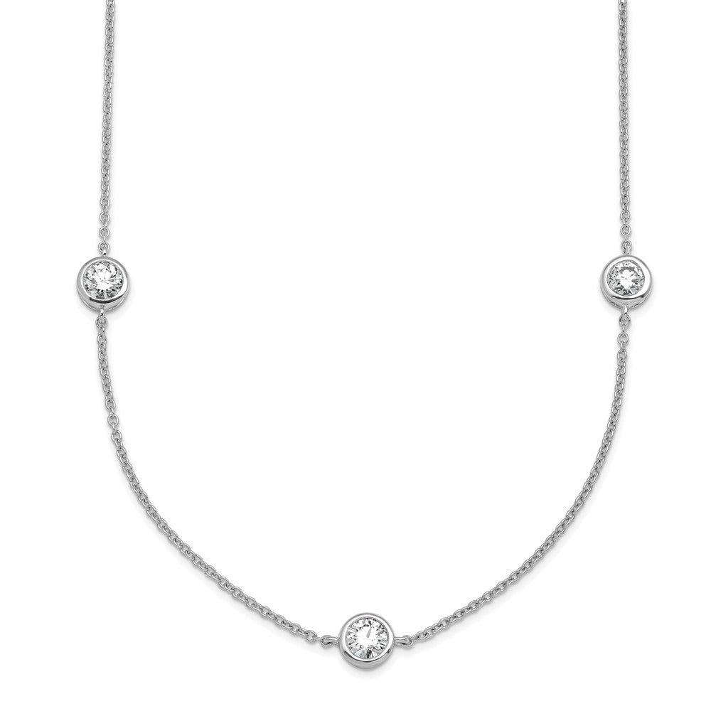 14kw 1 3/4ct Lab Grown Diamond VS/SI+ G+ Complete 18in 7 Station Necklace