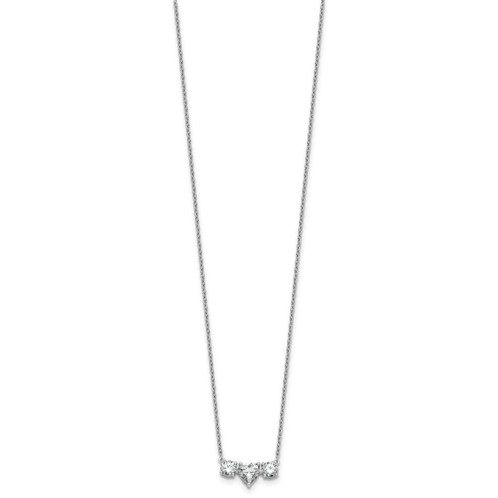 14kw 1 3/8ct Lab Grown Dia VS/SI+ G+ Comp 16in 3 Stone Necklace