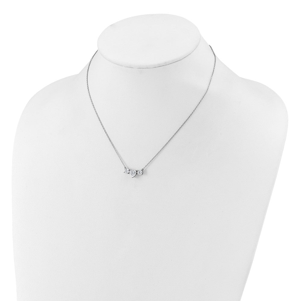 14kw 1 3/8ct Lab Grown Dia VS/SI+ G+ Comp 16in 3 Stone Necklace