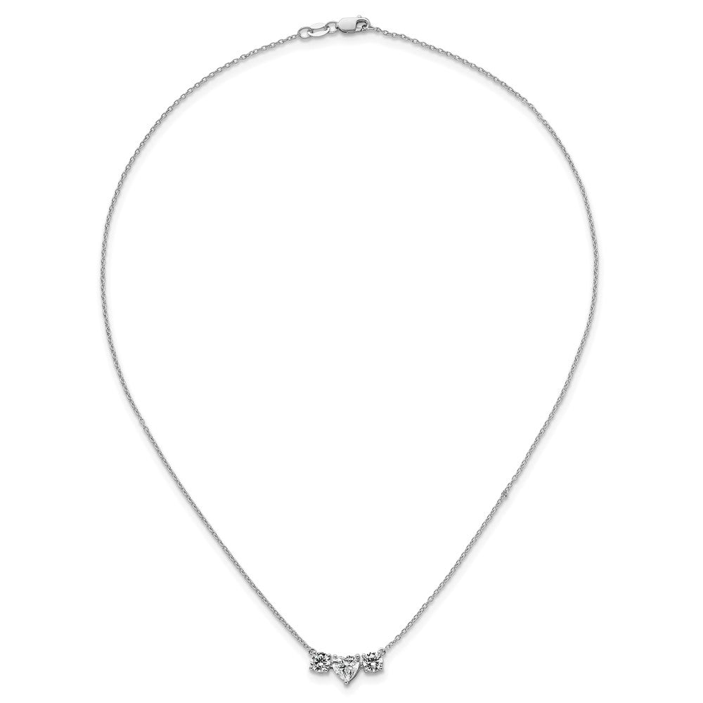 14kw 1 3/8ct Lab Grown Dia VS/SI+ G+ Comp 16in 3 Stone Necklace