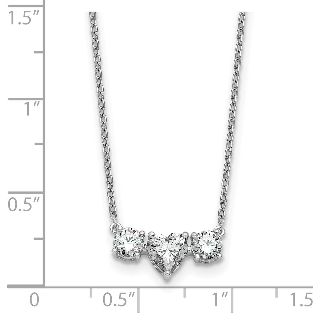 14kw 1 3/8ct Lab Grown Dia VS/SI+ G+ Comp 16in 3 Stone Necklace