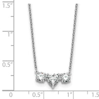 14kw 1 3/8ct Lab Grown Dia VS/SI+ G+ Comp 16in 3 Stone Necklace