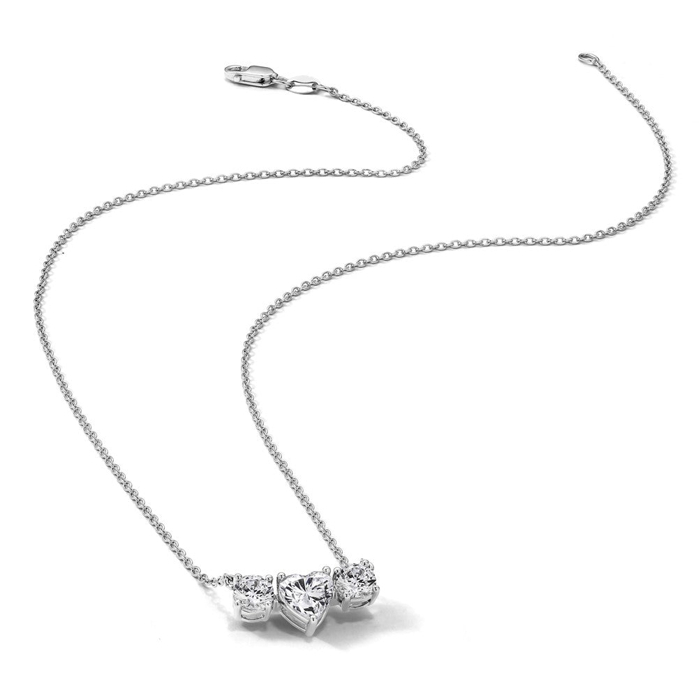 14kw 1 3/8ct Lab Grown Dia VS/SI+ G+ Comp 16in 3 Stone Necklace