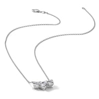 14kw 1 3/8ct Lab Grown Dia VS/SI+ G+ Comp 16in 3 Stone Necklace
