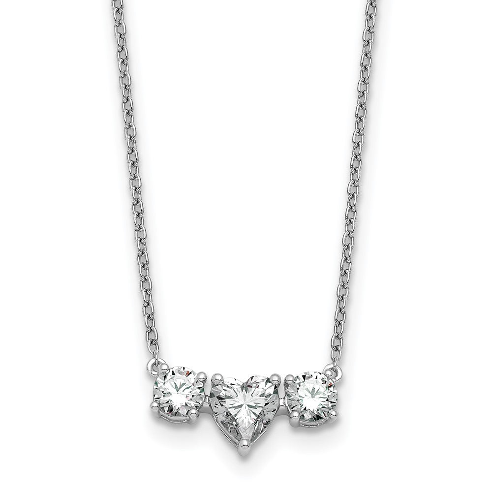 14kw 1 3/8ct Lab Grown Dia VS/SI+ G+ Comp 16in 3 Stone Necklace