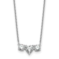 14kw 1 3/8ct Lab Grown Dia VS/SI+ G+ Comp 16in 3 Stone Necklace