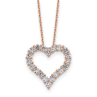 14kr 1ct Lab Grown Diamond VS/SI+ G+ Complete 18in Heart Necklace