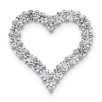 14k White Gold 1ct Lab Grown Diamond VS/SI+ G+ Comp Heart Chain Slide