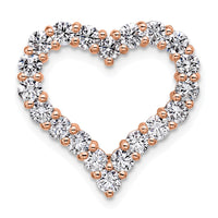 14k Rose Gold 1 1/2ct Lab Grown Diamond VS/SI+ G+ Comp Heart Chain Slide