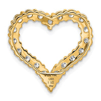 14k 1 1/2ct Lab Grown Diamond VS+ F+ Comp Heart Chain Slide