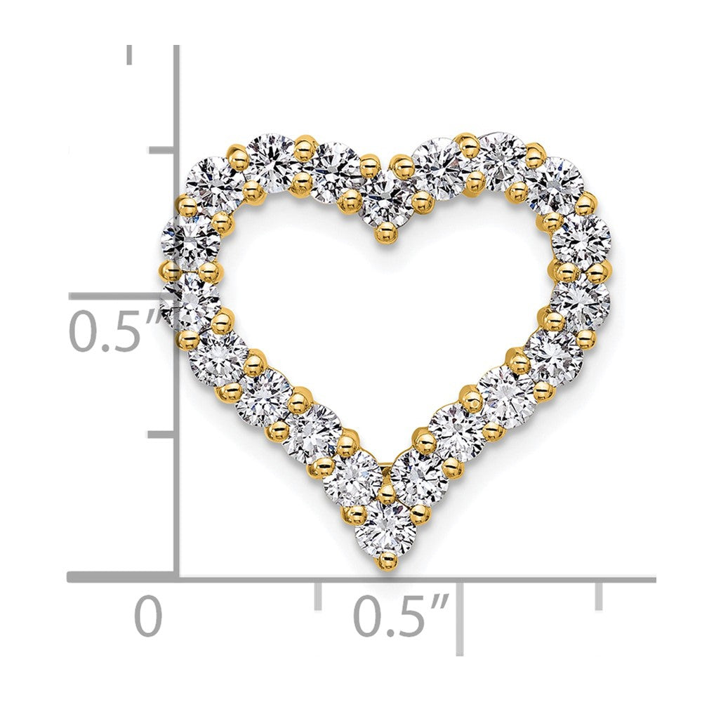 14k 1 1/2ct Lab Grown Diamond VS/SI+ G+ Comp Heart Chain Slide