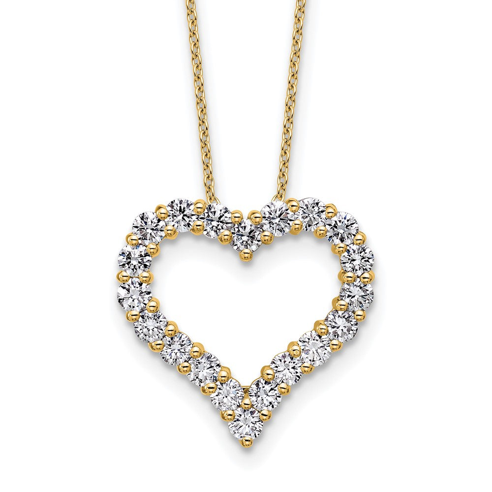 14k 1 1/2ct Lab Grown Diamond VS/SI+ G+ Complete 18in Heart Necklace
