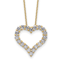 14k 1 1/2ct Lab Grown Diamond VS/SI+ G+ Complete 18in Heart Necklace