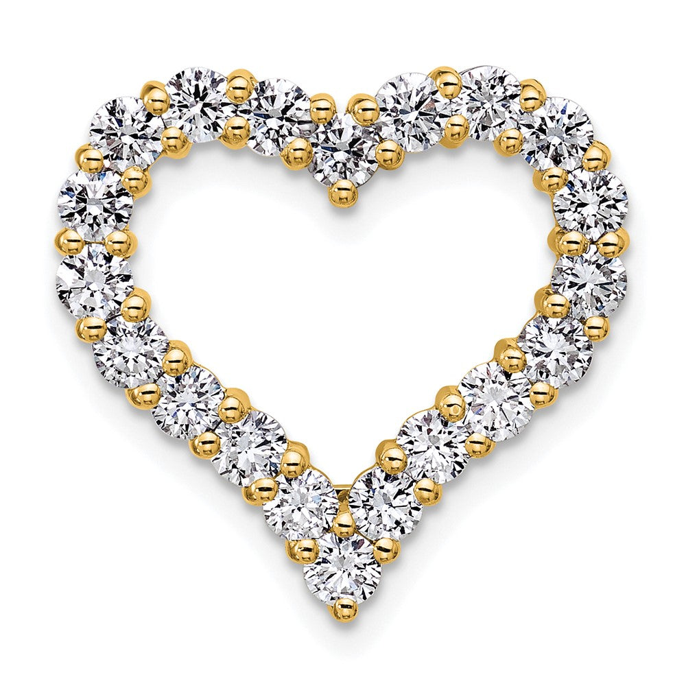 14k 1 1/2ct Lab Grown Diamond VS/SI+ G+ Comp Heart Chain Slide
