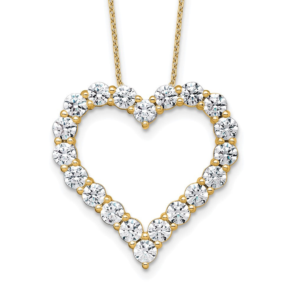 14k 4ct Lab Grown Diamond VS+ F+ Complete 18in Heart Necklace