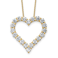 14k 4ct Lab Grown Diamond VS+ F+ Complete 18in Heart Necklace
