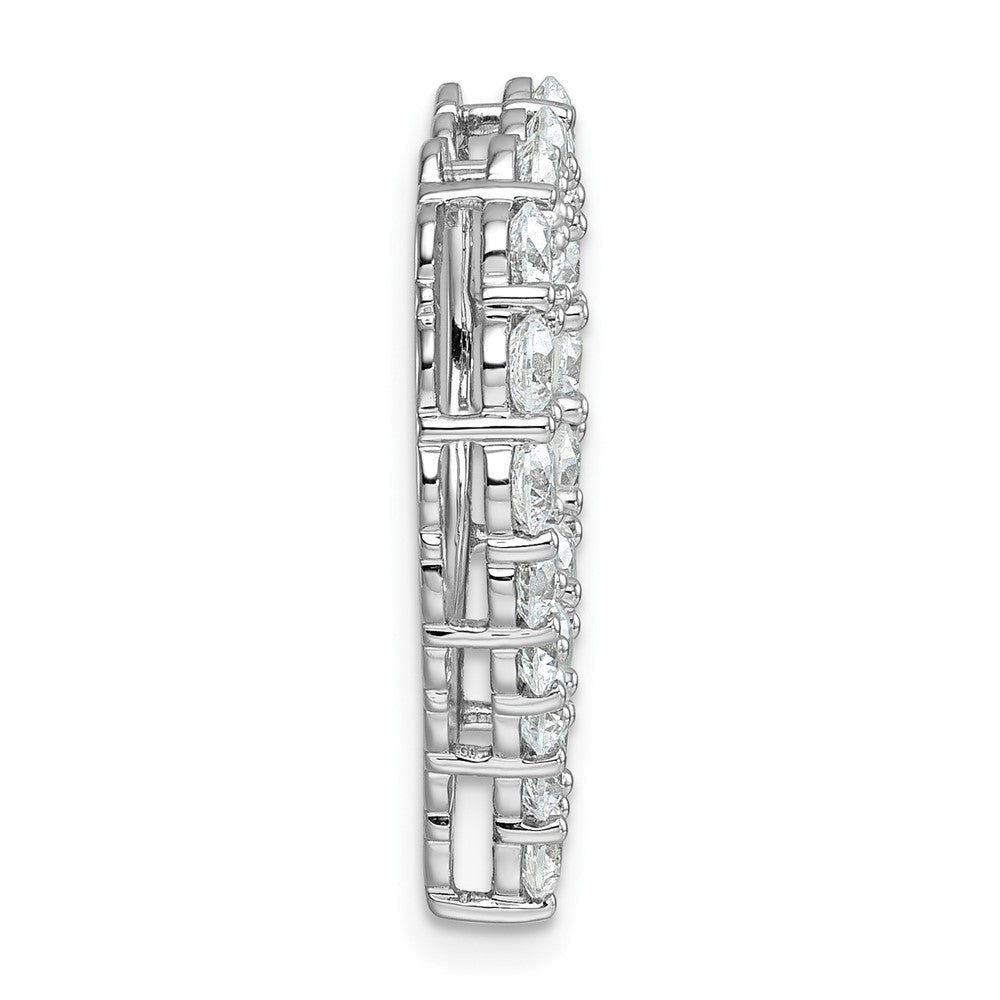 14k White Gold 3ct Lab Grown Diamond VS/SI+ G+ Comp Heart Chain Slide