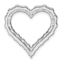 14k White Gold 3ct Lab Grown Diamond VS/SI+ G+ Comp Heart Chain Slide