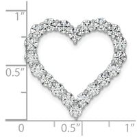 14k White Gold 3ct Lab Grown Diamond VS/SI+ G+ Comp Heart Chain Slide