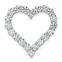 14k White Gold 3ct Lab Grown Diamond VS/SI+ G+ Comp Heart Chain Slide