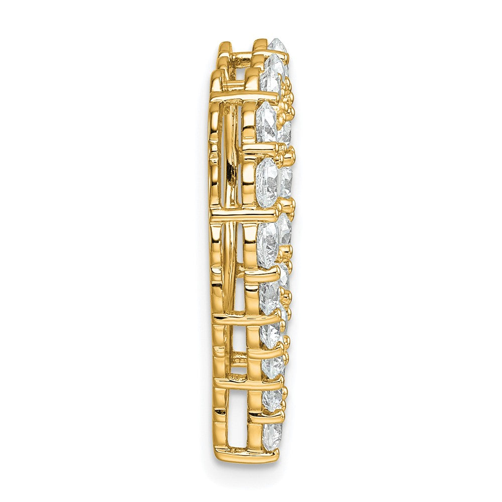 14k 3ct Lab Grown Diamond VS+ F+ Comp Heart Chain Slide