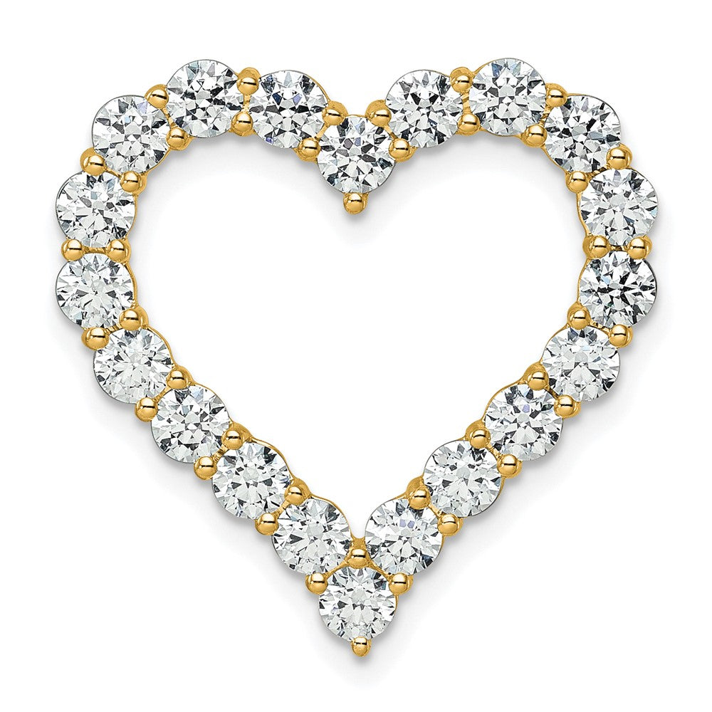 14k 3ct Lab Grown Diamond VS+ F+ Comp Heart Chain Slide