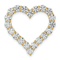 14k 3ct Lab Grown Diamond VS+ F+ Comp Heart Chain Slide
