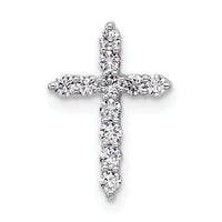 14kw 1/5ct Lab Grown Diamond VS+ F+ Comp Cross Chain Slide Pendant