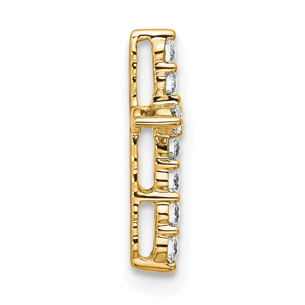 14k 1/5ct Lab Grown Diamond VS/SI+ G+ Comp Cross Chain Slide Pendant
